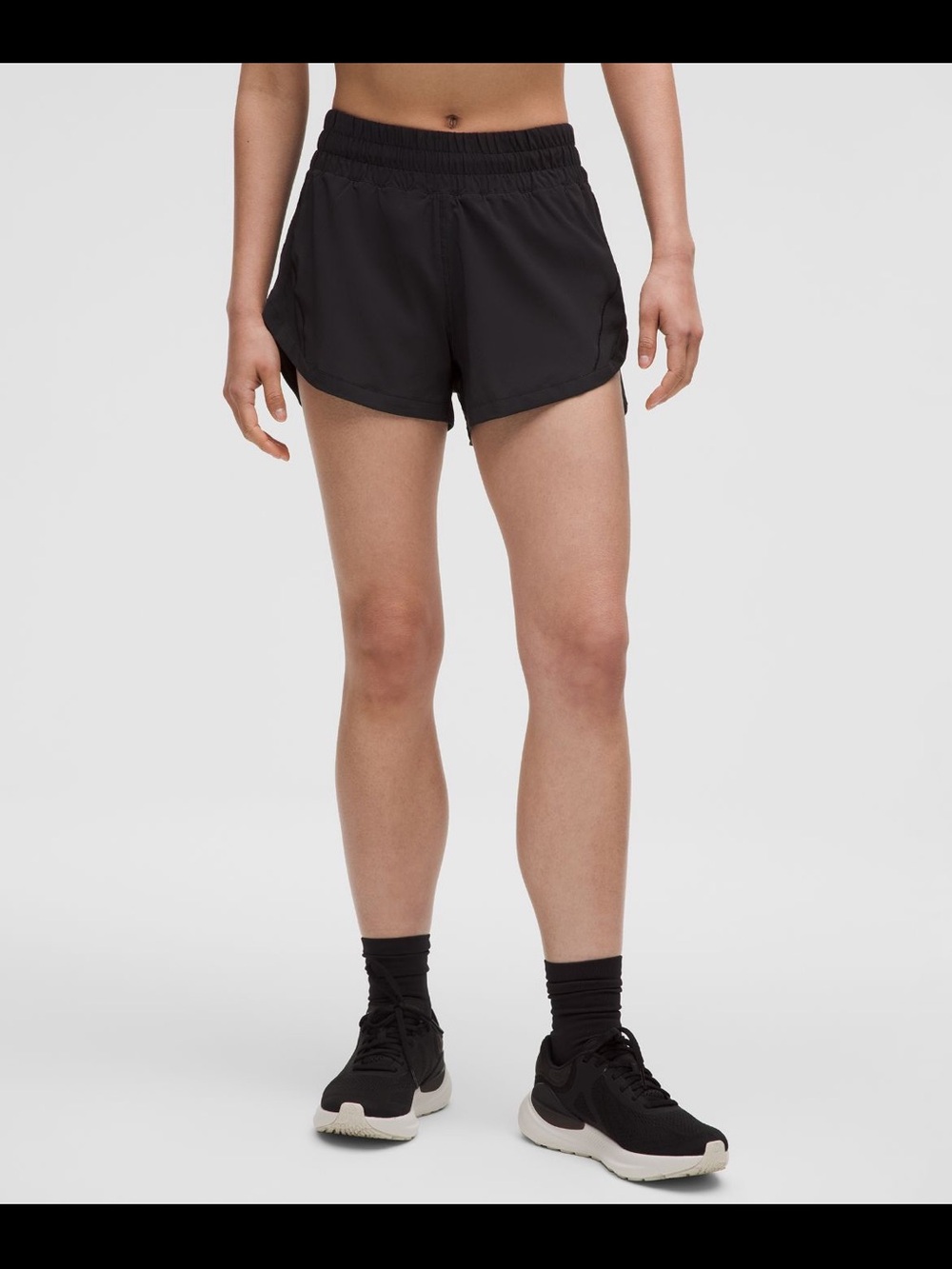 Black LuluLemon Track That High-Rise Lined Short 3"